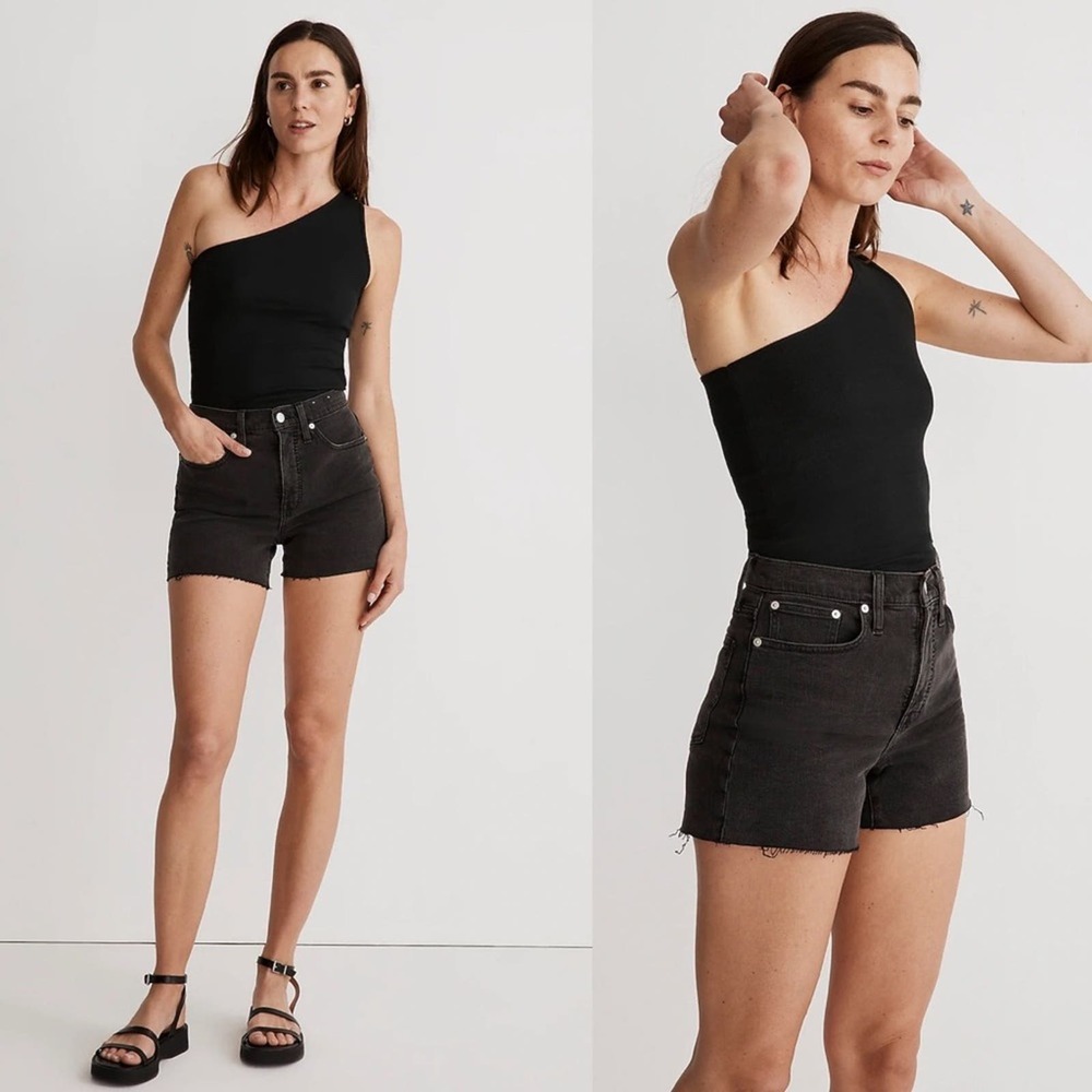Madewell Black High-Rise Denim Jean Shorts